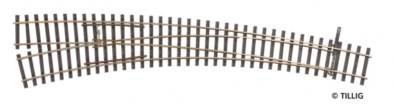 TILLIG 85374 - H0 Innenbogenweiche links 17°/29°, Herzstückwinkel 9°